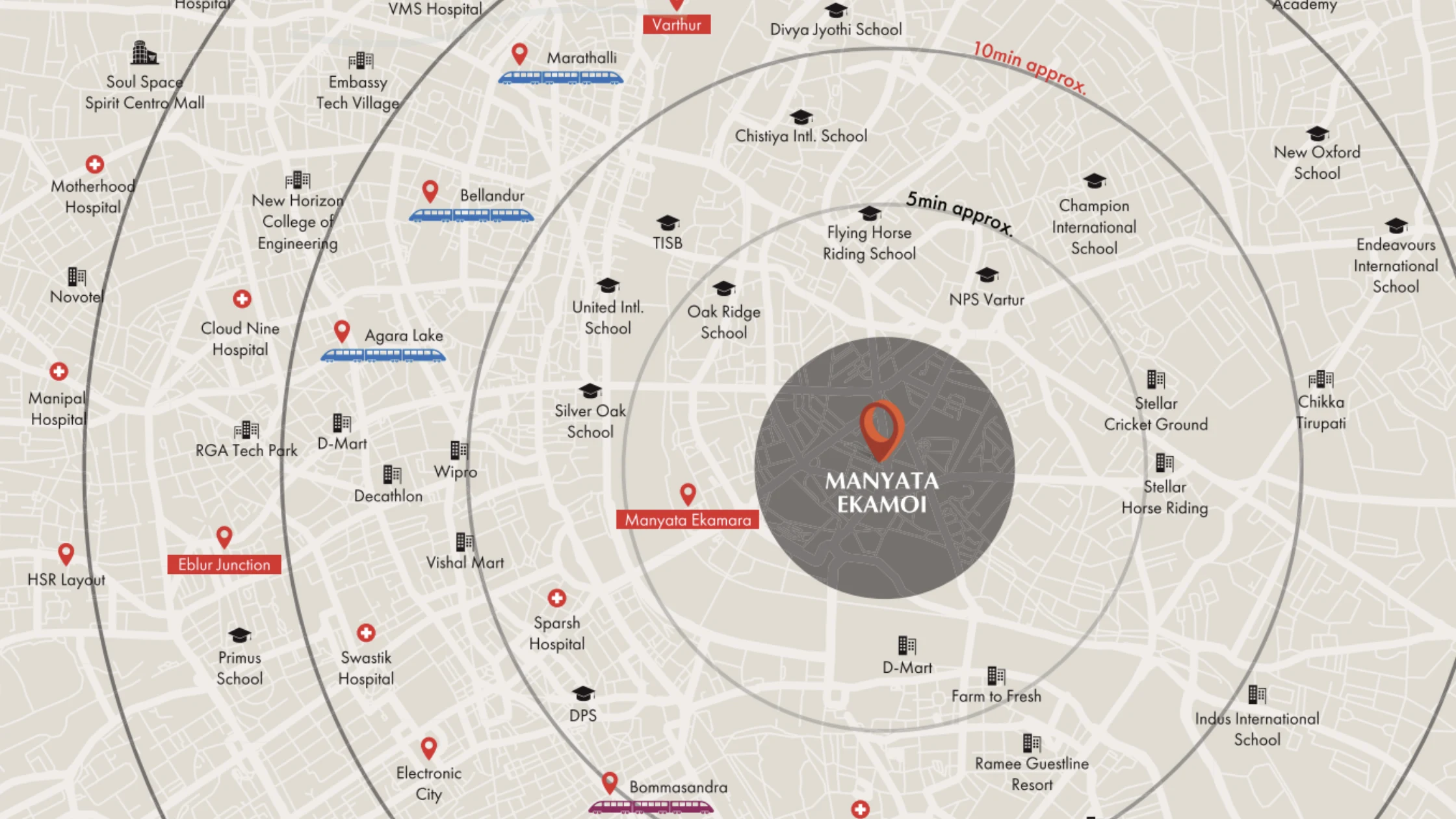Manyata Ekamoi Location Map