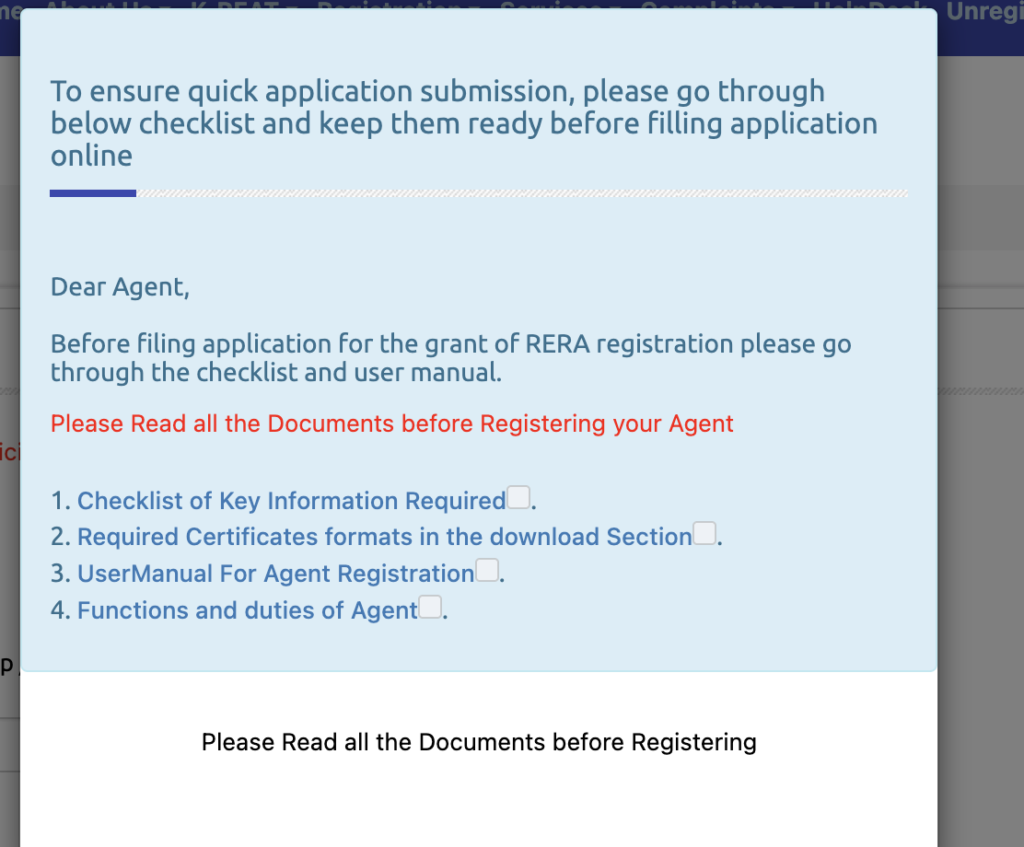 RERA Agent Registration