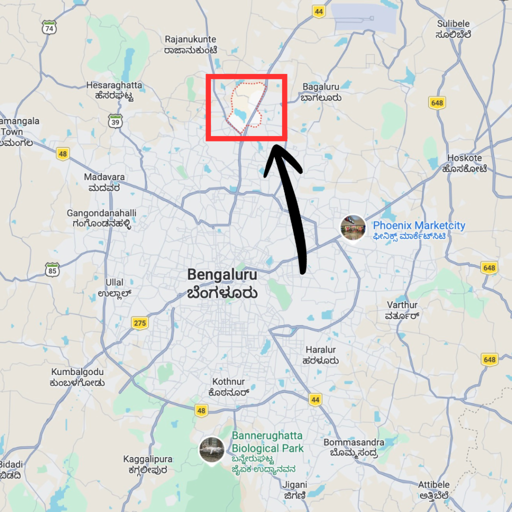 map showing Yelahanka